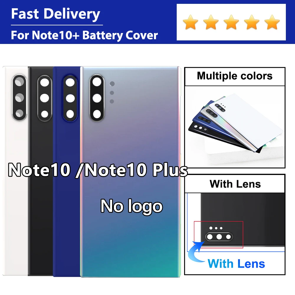 Neue Glas-Rückabdeckung für Samsung Note 10 Plus Akku-Gehäuse Rückseite mit Objektiv
