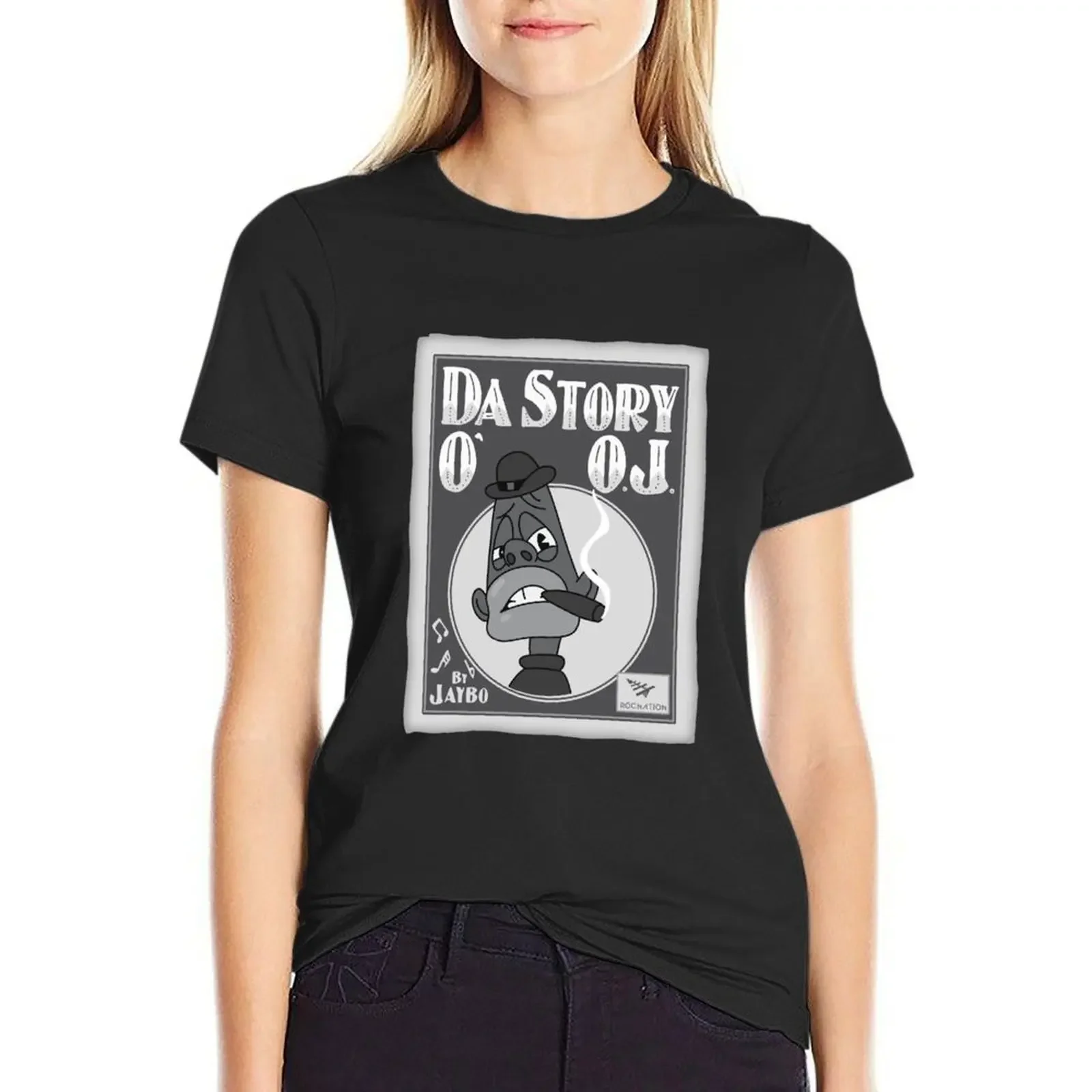 

Da Story O' O.J. Stamp T-Shirt blanks summer clothes vintage clothes Women tops