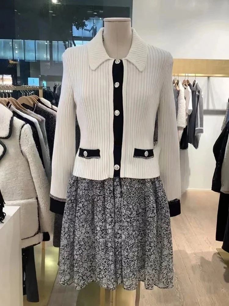 Modny sweter z dzianiny M-Home Jesień Zima Nowy Design Wyszczuplający Krój Długi Sweter Damski Modny Top