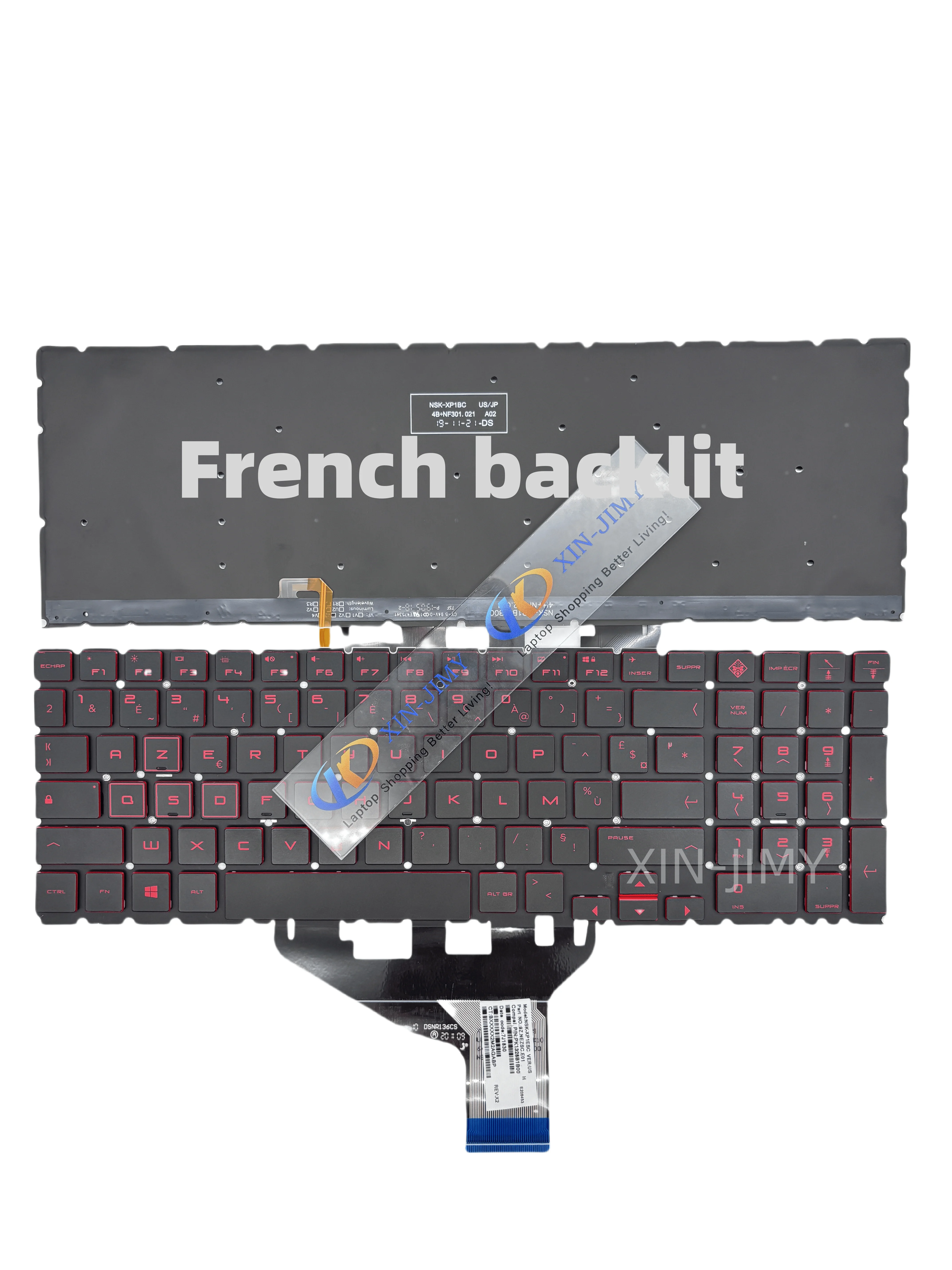 

French Backlit Laptop Keyboard For HP OMEN 15-DC 15T-DC 15-DH TPN-Q211 C143 Red letter