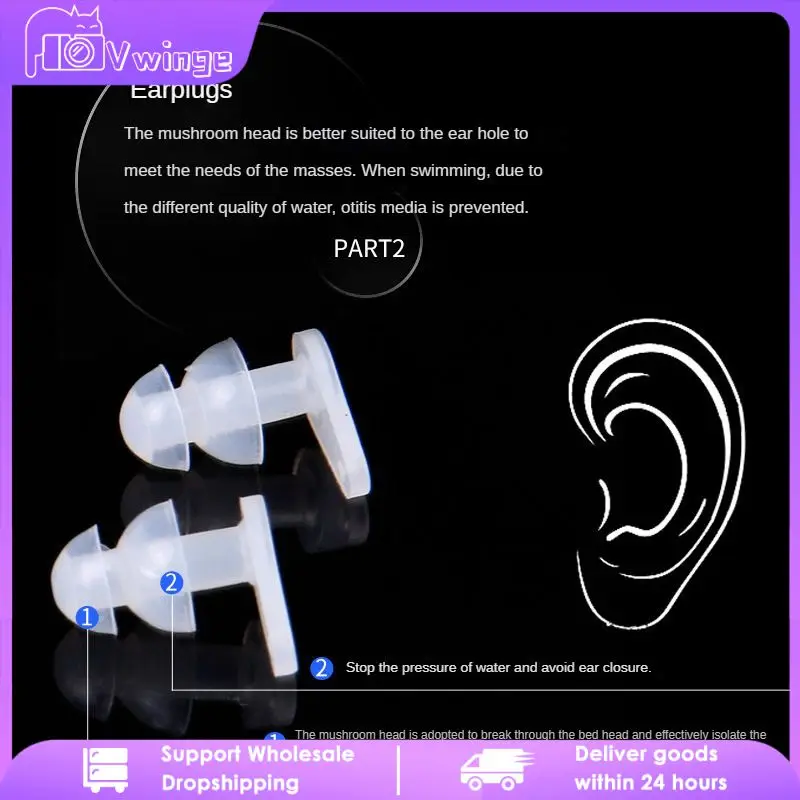 Solid Color Earplug Showcasing Quality Earplugs Pvc Material Diving Equipment Soft And Fitting Swimming Accessories