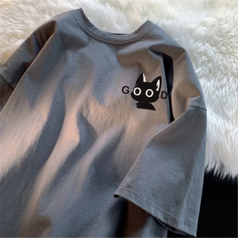 

Loose Fit Unisex Short Sleeve Pure Cotton T-Shirt Fashionable Summer Clothing Versatile Male Female Apparel DK Melissa Brand