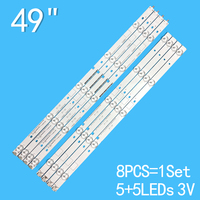 New 8pcs/Kit LED For H49M3000 H49M2100 H49MEC3050 H49M2600 LED49K300U H49M2100S LED49H2600 HD490DF B71 JL D490A1330 003BS M