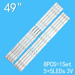 New 8pcs/Kit LED For H49M3000 H49M2100 H49MEC3050 H49M2600 LED49K300U H49M2100S LED49H2600 HD490DF B71 JL D490A1330 003BS M