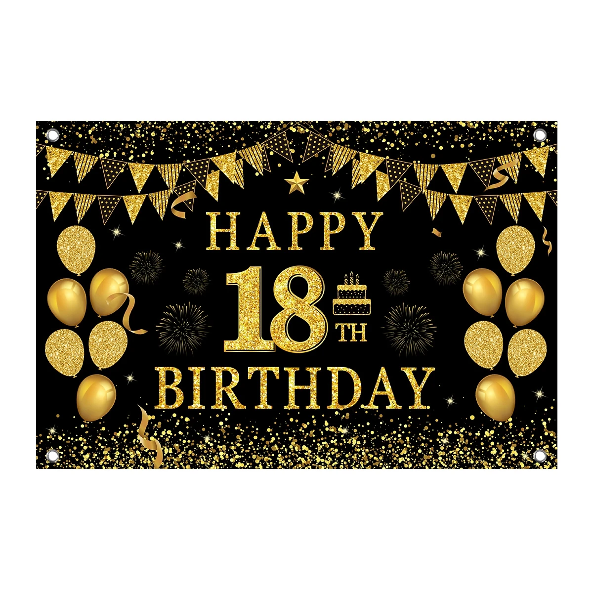 Black Gold Birthday Background 18 30 40 50 60 Year Birthday Party Decor Adult 30th 40th 50th Birthday Party Supplies Anniversary