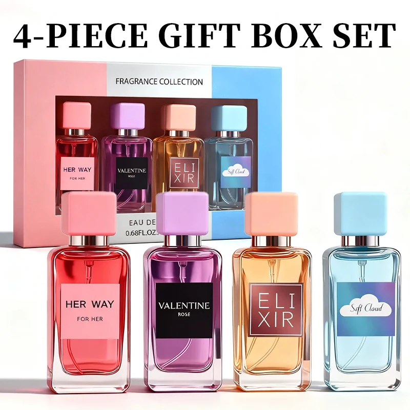 مجموعة هدايا عطور نسائية مكونة من 4 قطع (0.68 أونصة لكل منها) - 4 روائح حلوة وطازجة تدوم طويلاً، معطر هواء للديكور الداخلي للسيارة #3
