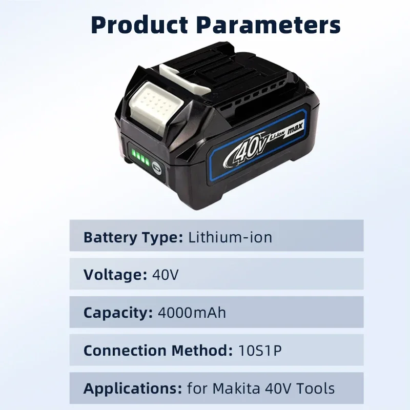 Imagem -04 - Substituição de Células Li-ion Recarregável para Makita Bateria da Ferramenta Elétrica 4000mah Xgt Bl4040 Bl4025 Bl4020 Bl4050 Bl4060