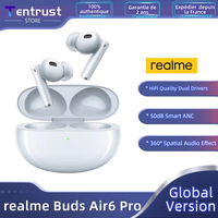 Global Version realme Buds Air 6 Pro Wireless Earphone 50dB Active Noise Cancellation Up to 40Hours Battery Life Headphone