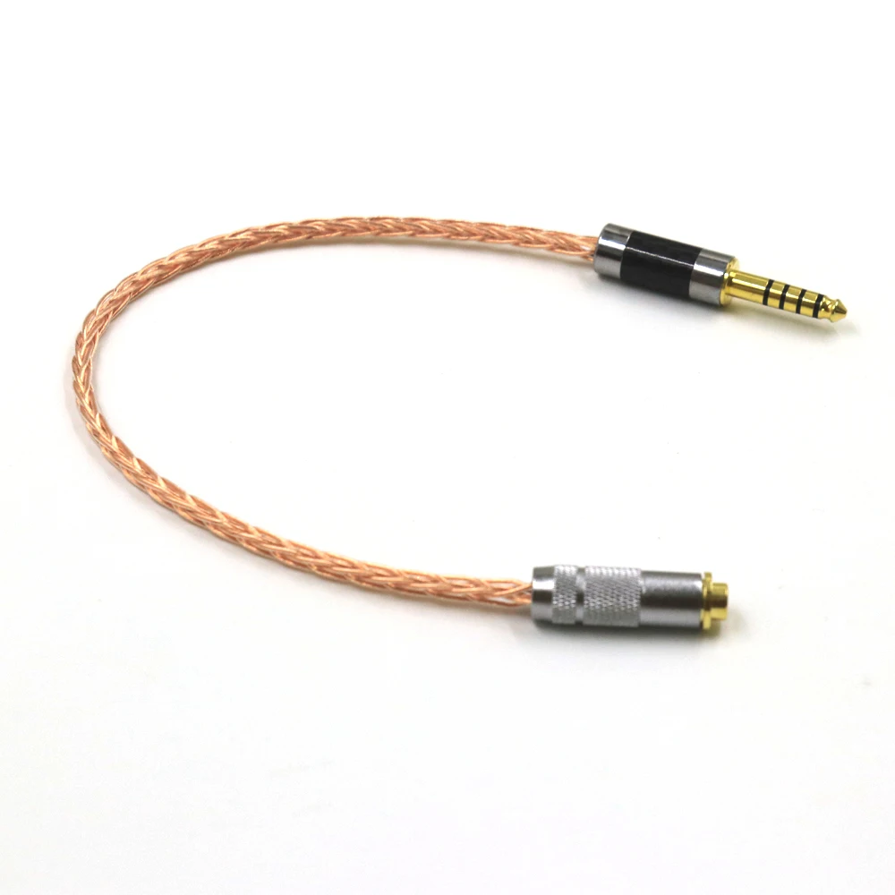 8 Core Plating Copper Cable 4.4mm Male To 4.4mm Female Balanced Audio Conversion Cable Earphone Wire