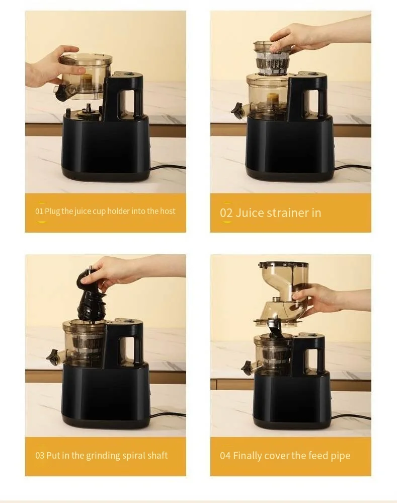 عصارة J للمنزل أوتوماتيكية من الفولاذ المقاوم للصدأ قوية 4 في 1 عصارة فواكه آلة بريندا خلاط فصل الخضروات متعدد الوظائف