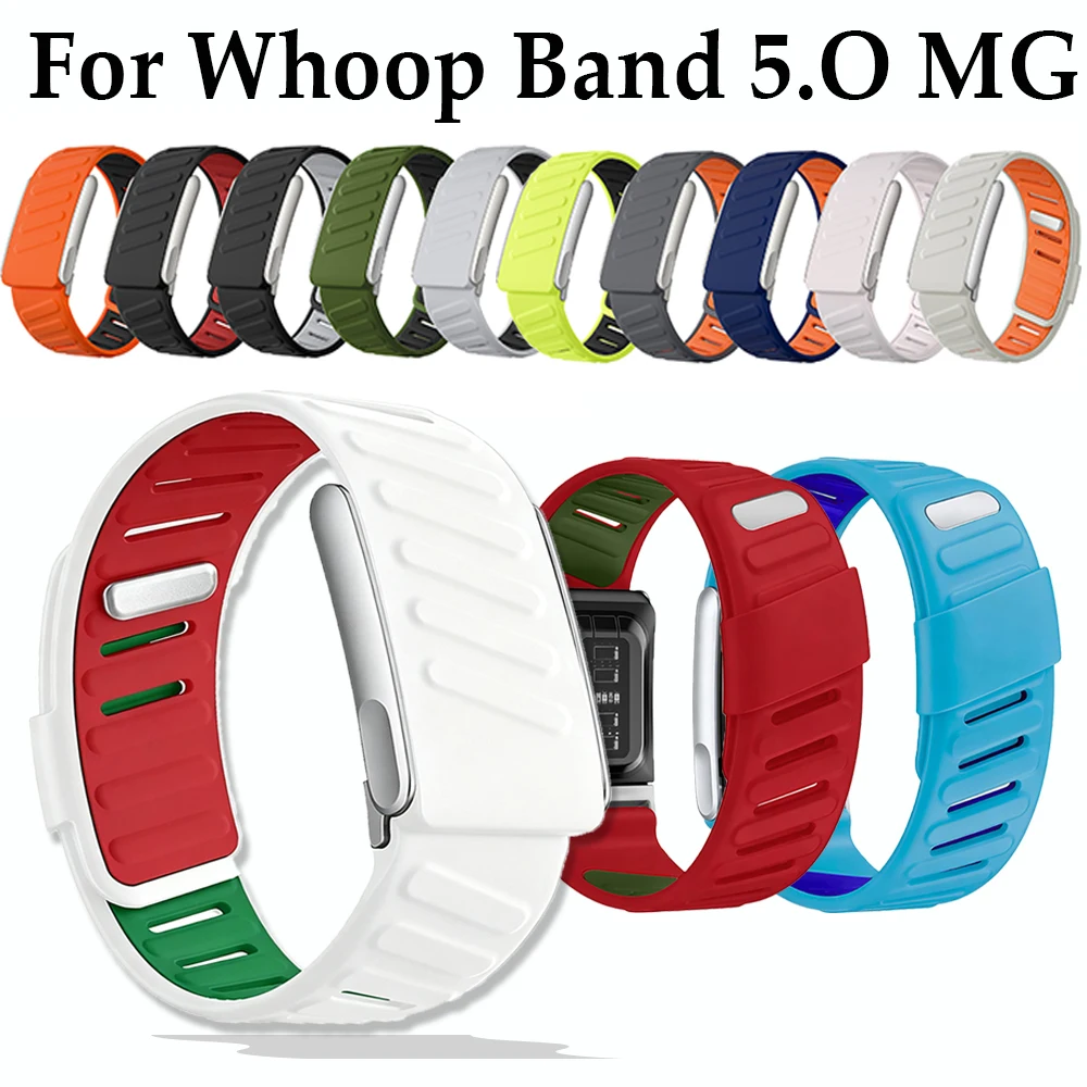 Stylish Sport Silicone Wrist Strap For Whoop 5.0 MG, Comfortable Wearable Tracker Band, Multiple Color Options Fitness Bracelet