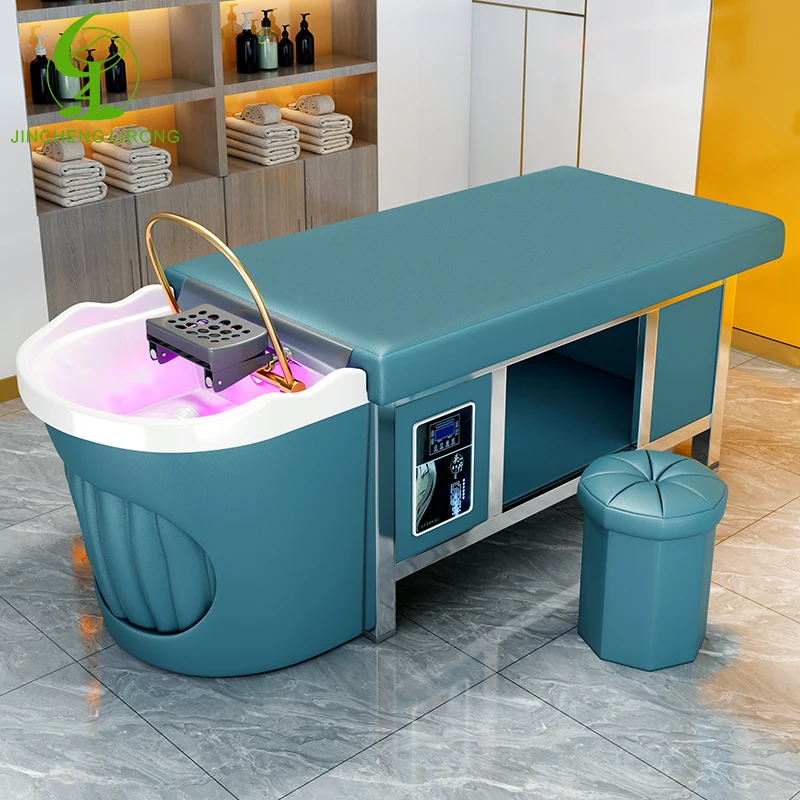 Shampoo Bed Salon Head Spa Hair Washing Massage Bed Thai Massage Bed Custom Stainless Steel Beauty Salon Furniture