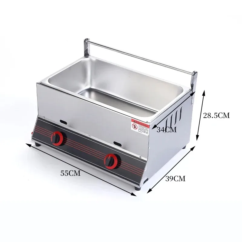 LPG Gas Deep Fryer Single 10L Double 20L Tank Commercial French Fries Chicken Cooking Machine For Snack Food Shop