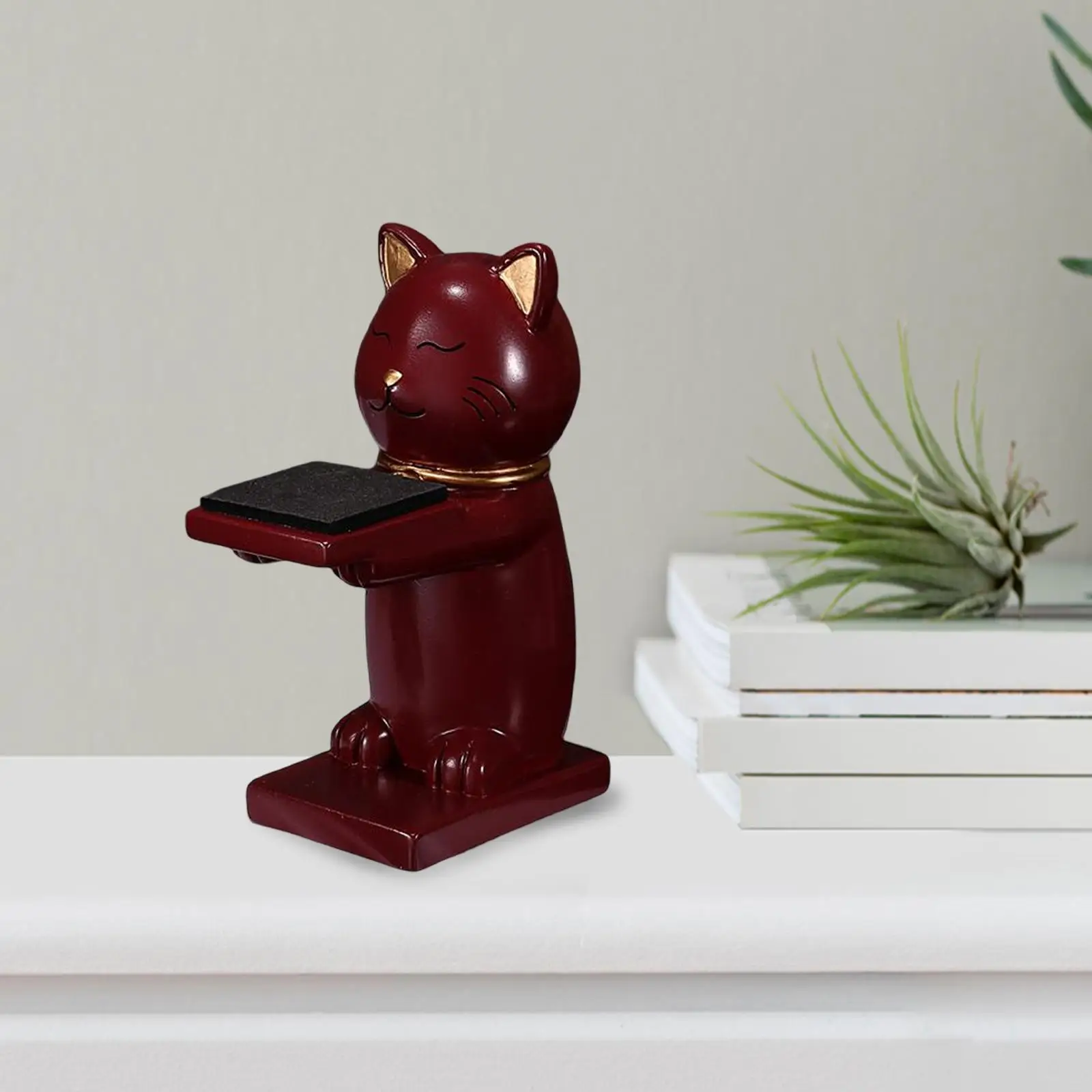 Cartoon Cat Statue Watch Stand Watch Storage Tray Organizer Multifunctional