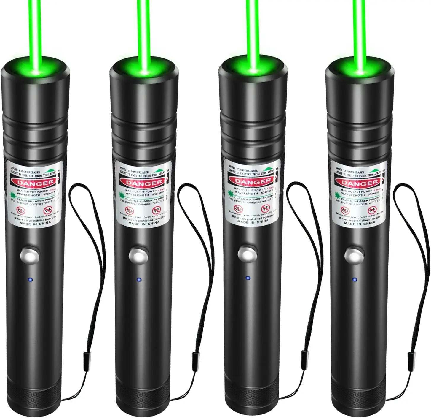 

4-Pack Rechargeable Green Laser Flashlight for TV Screens, Long Range Tactical Use in Office, Outdoors, Astronomy