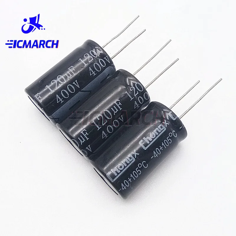 5PCS 400V 120UF Capacitor 400V120UF 18x30mm 120UF 400V Aluminum Electrolytic Capacitor