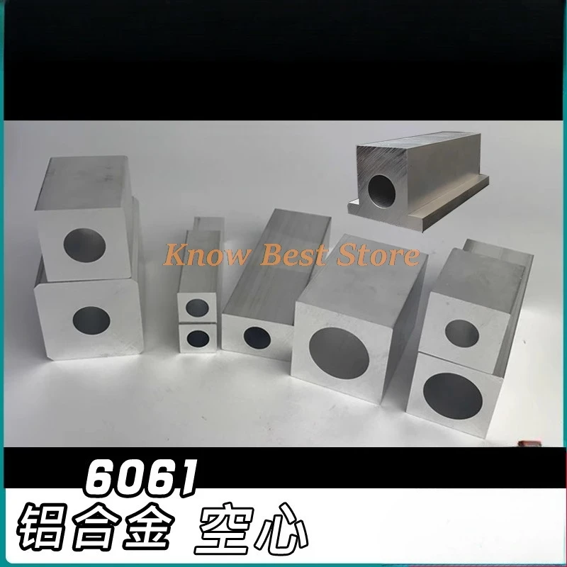 1PCS Square Outside Aluminum Tube Aluminum Tube with Square Outside and Round Inside 6061AL DIY Material 20x20mm-40x40mm