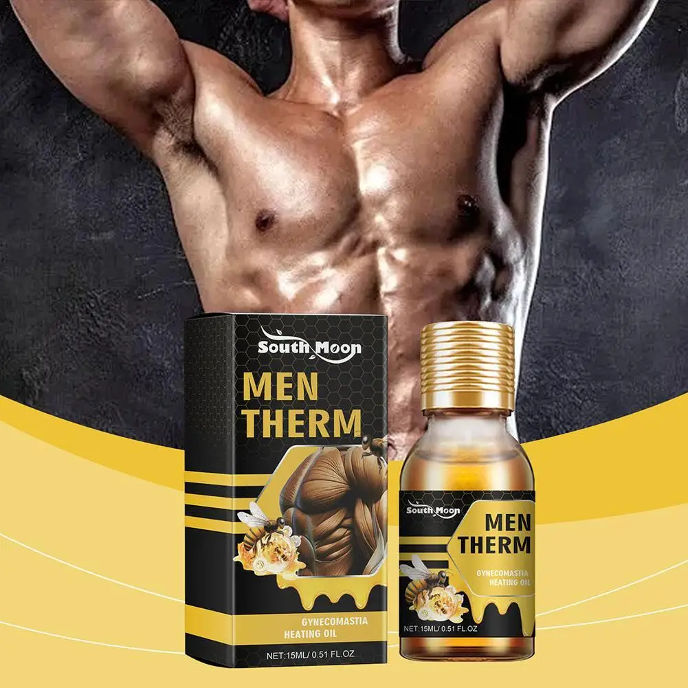 15ml Men Bee Gynecomastia Heating Oil Breast Shaping Breast Firm Massage Serum Breast Tighten Oil Skin Care