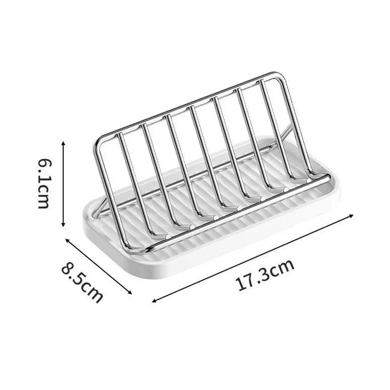 Stainless Steel Soap Rack Kitchen Bathroom Sink Shelf W Drainage Tray Rust-resistant Saver Basket For Kitchen Bathroom Accessory