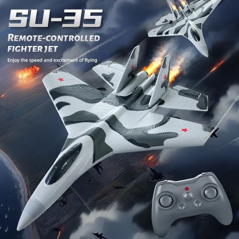 

FX8820 SU35 Fighter Electric RC Airplane 2.4G 3-Channel Remote Control Fixed Wing Aircraft Model EPP Foam for Kids And Hobbyists