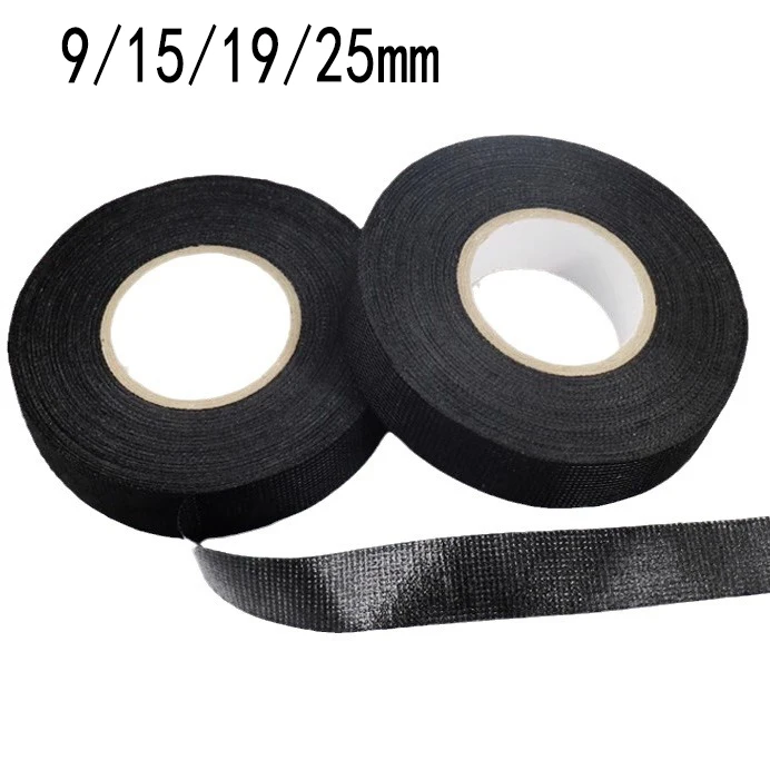 

1PCS Heat-Resistant Adhesive Cloth Fabric Tape For Car Auto Cable Harness Wiring Loom Protection Width 9/15/19/25MM Length