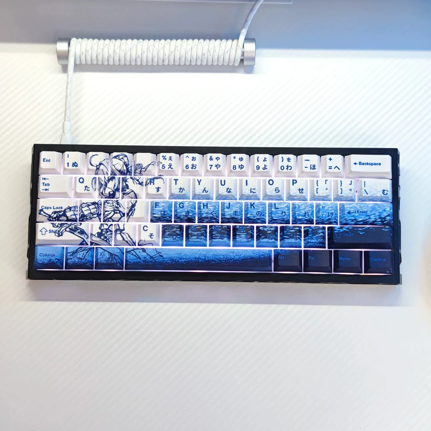 73 Keys Saber Keycaps Anime Key Cap Dye-sub Key Caps PBT Cherry Profile for Mechanical Keyboard Ace60/65/68