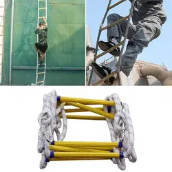 Escalera de Escape de emergencia para niños y adultos, cuerda suave resistente a las llamas, portátil con ganchos, para trabajos aéreos al aire libre, ingeniería de 300CM