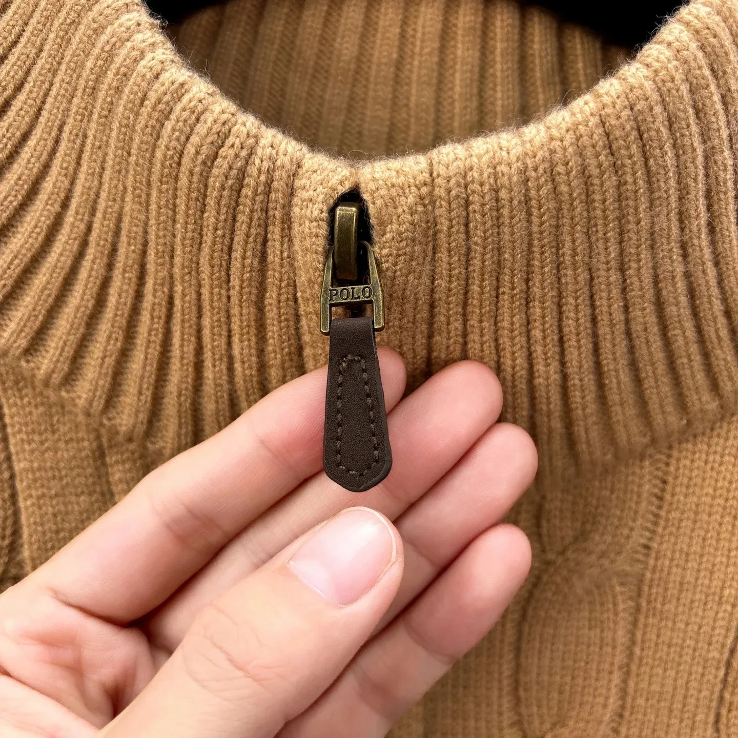 Mode Halb-Reißverschluss Pullover Herren Herbst Winter Wärme neue schöne Zipper Design Luxusmarke Golf Pony Stickerei Stricken Sweater – Detail 24