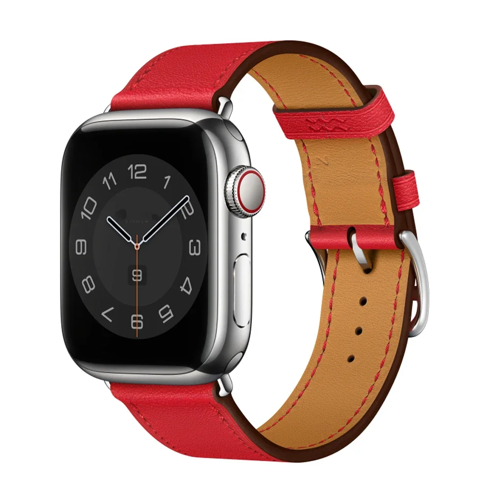 Genuine Leather Strap for Apple Watch 49mm 46mm 45mm 41mm 44mm 42mm 40mm Men/Women Bracelet Wristband Ultra 10 9 8 7 6 5 4 3 SE