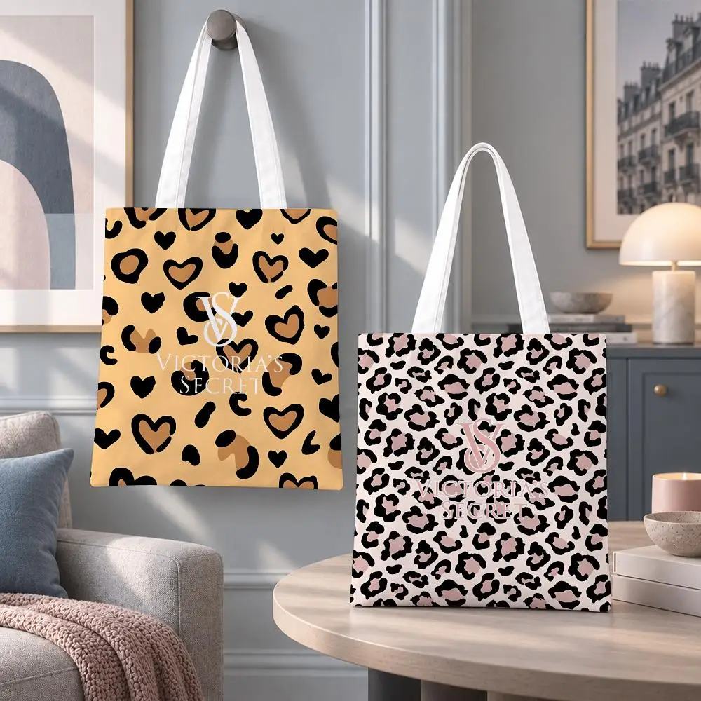 Luxury Brand Victoria's Secret Storage Bags Eco Canvas Tote Odorless Reusable Double Print Shopping Bag