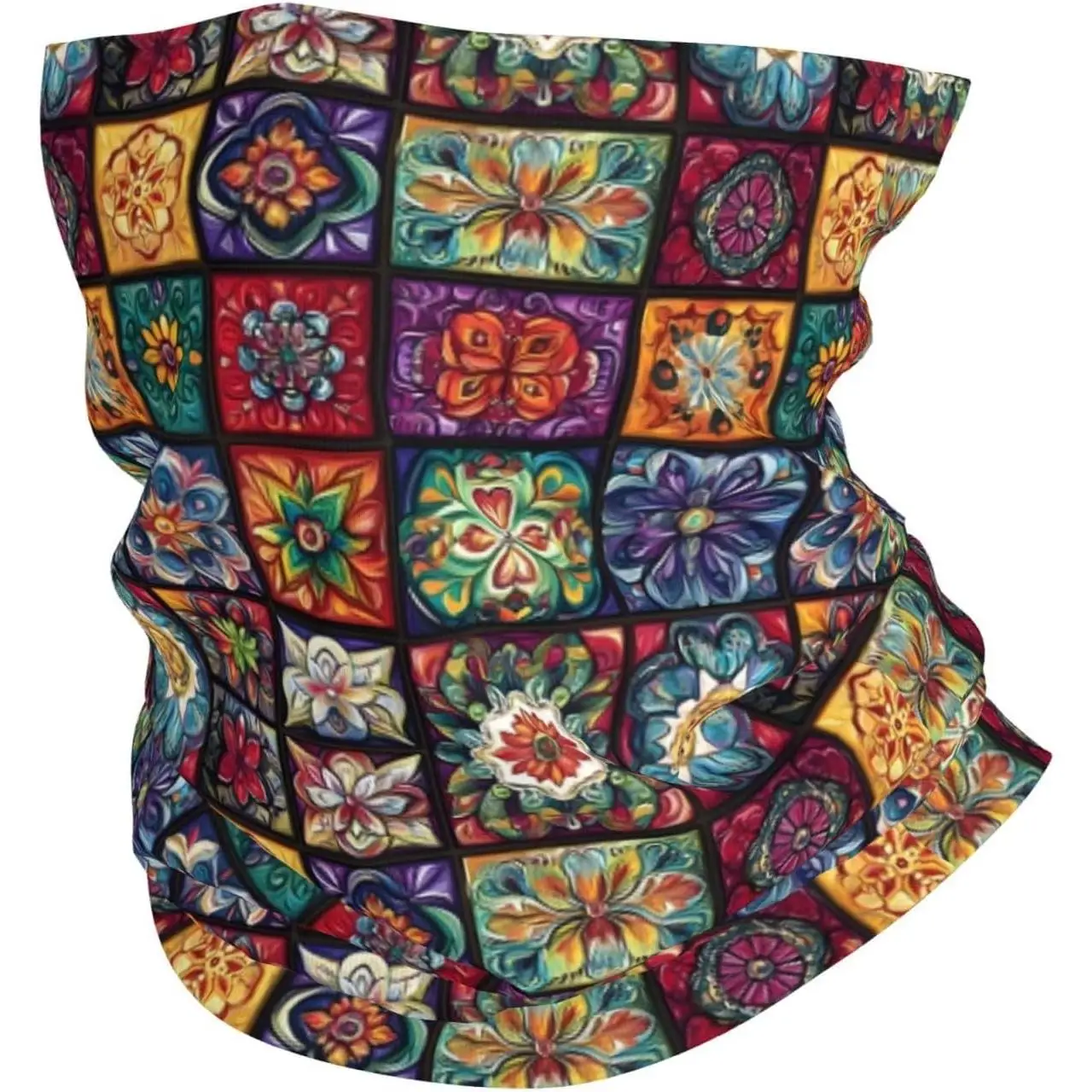 Ghette per il collo per uomo donna Sciarpa per la testa con stampa floreale vintage Passamontagna Maschera per il viso Copri collo Sciarpa Bandana