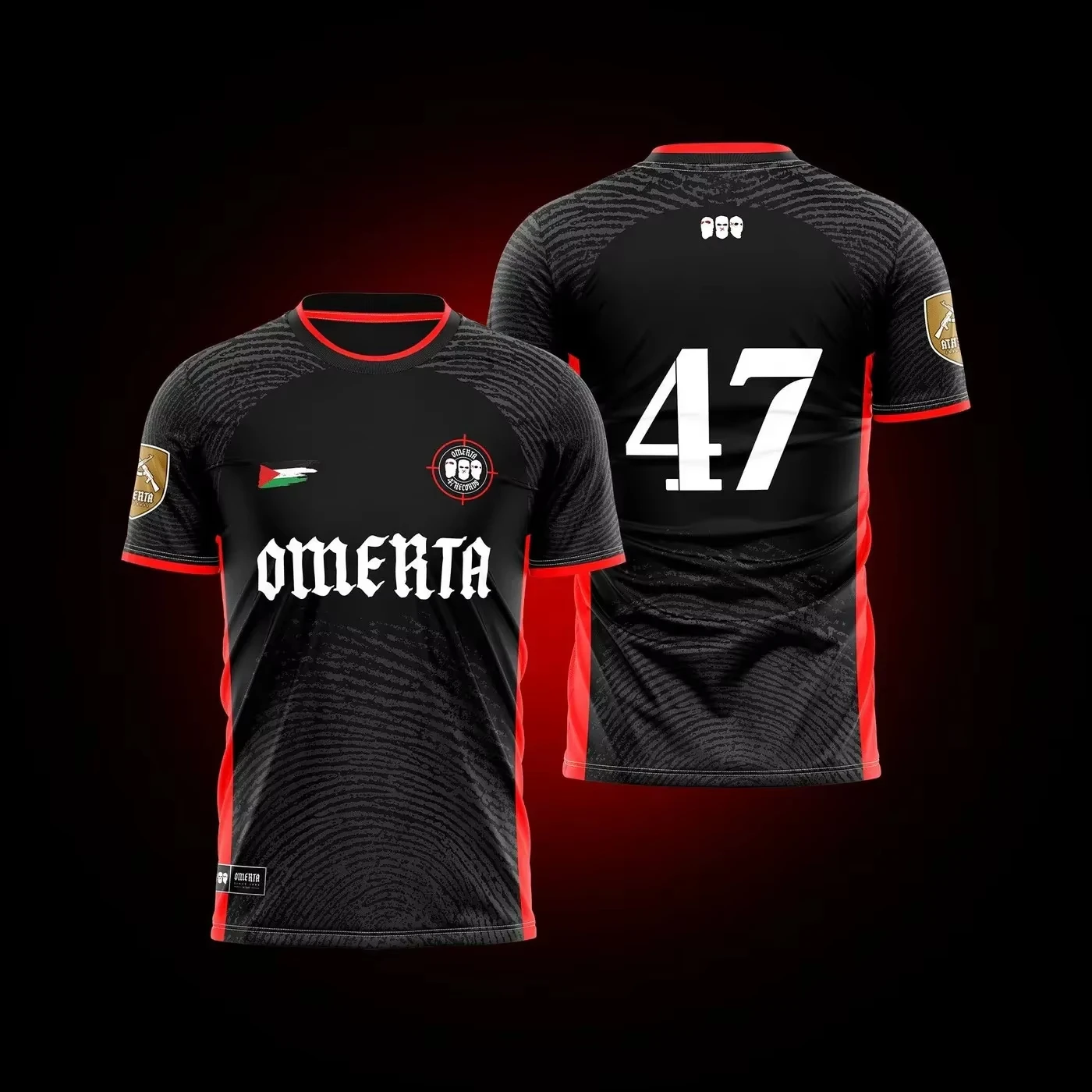 Omerta 47 T-shirt homme décontracté haut noir blanc y2k vêtements imprimé numérique haut à manches