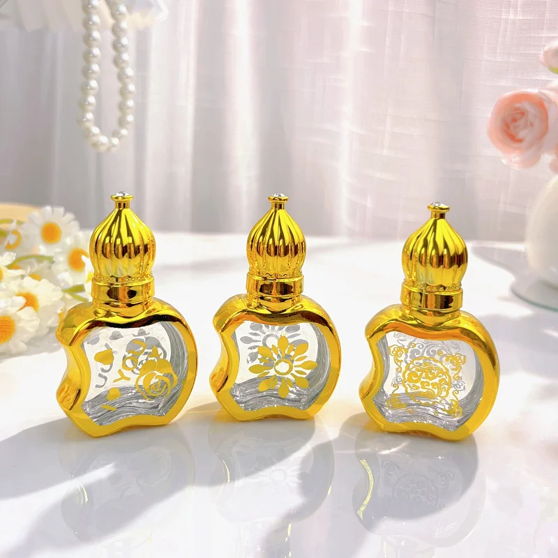 20pcs 10ml Golden Glass Essential Oil  Bottles Roller Perfume Bottle Empty Roll On Massage Glass Vials Refillable
