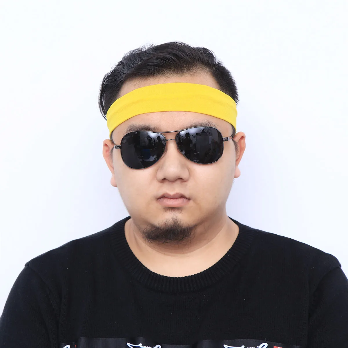 

2pcs Quick Dry Headband Yoga Sports Sweatband Stretchy Wide Hairband Dance Biker Accessories Comfortable Yellow