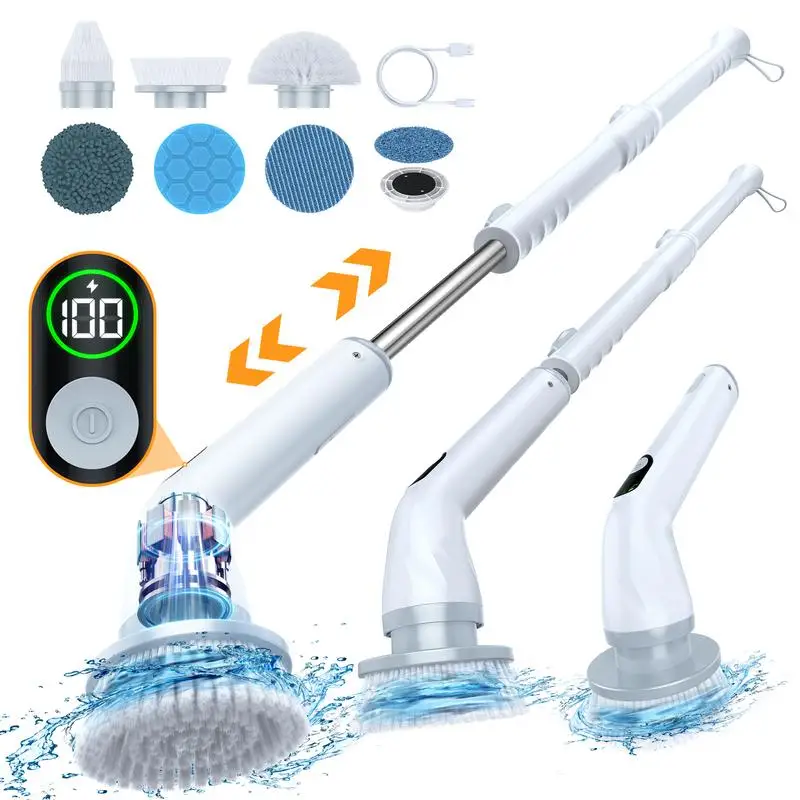 

Electric Spin Scrubber Shower Cleaning Brush, Power Scrubber for Cleaning Bathroom Bathtub Kitchen Grout