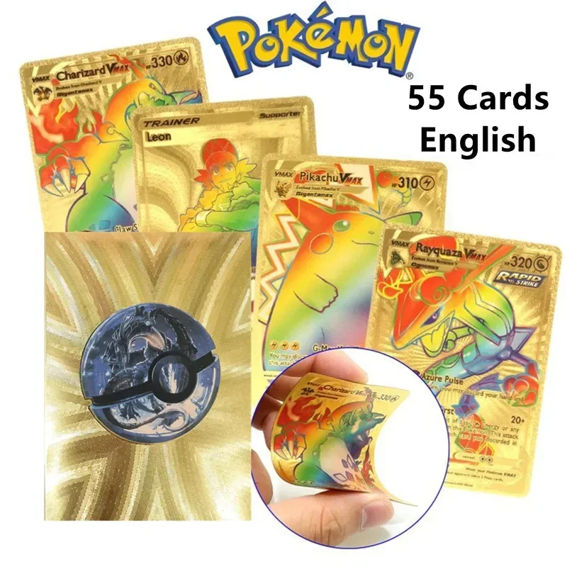 55Pcs/box Rainbow Pokemon Gold Cards Vmax GX EX Silver Black Flash Cards English Battle Trainer Booster Game Card - AliExpress 26 55Pcs/box Rainbow Pokemon Gold Cards Vmax GX EX Silver Black Flash Cards English Battle Trainer Booster Game Card - AliExpress 26