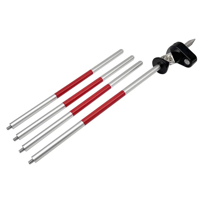 Novo mini prisma prateado de 360 graus para estação total leica, substituição de mini pesquisa de prisma grz101 + 4 polos com bolsa macia + uma bolha