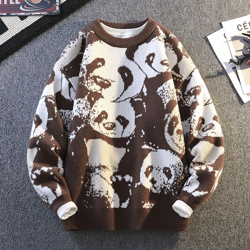 Autunno Inverno Uomo Maglione lavorato a maglia Panda Stampa Casual Girocollo Pullover Maglione Designer Qualità Abbigliamento uomo Maglione