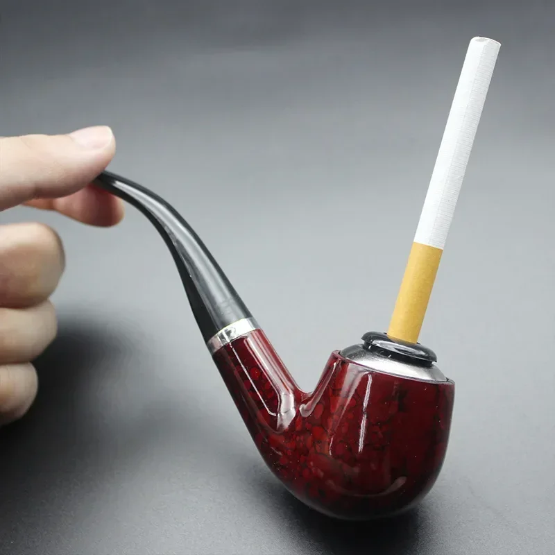 Portable Pipe Smoking Pipe Tobacco Filter Grinder Herb Wooden  With Holder Cigarette Accessories tobacco accessories