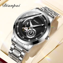 Dianpai New Black Warrior Fully Automatic Mechanical Watch for Men, Hollow Stainless Steel Night Light Waterproof Trendy Watch
