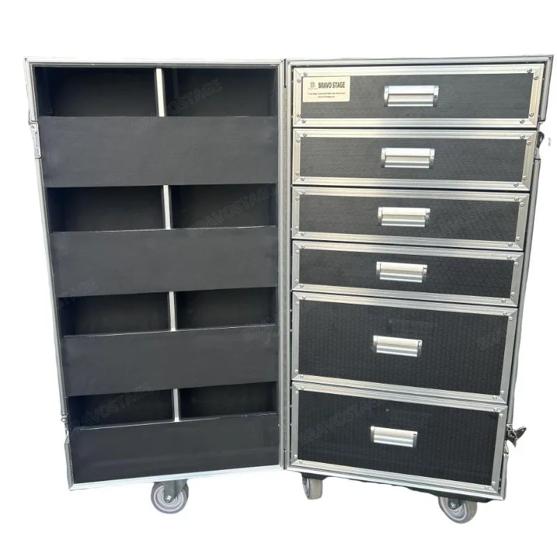 Custom 6-Drawers Tool Storage Flight Rack Case Toolbox Multi-function Utility Transport Flight Case