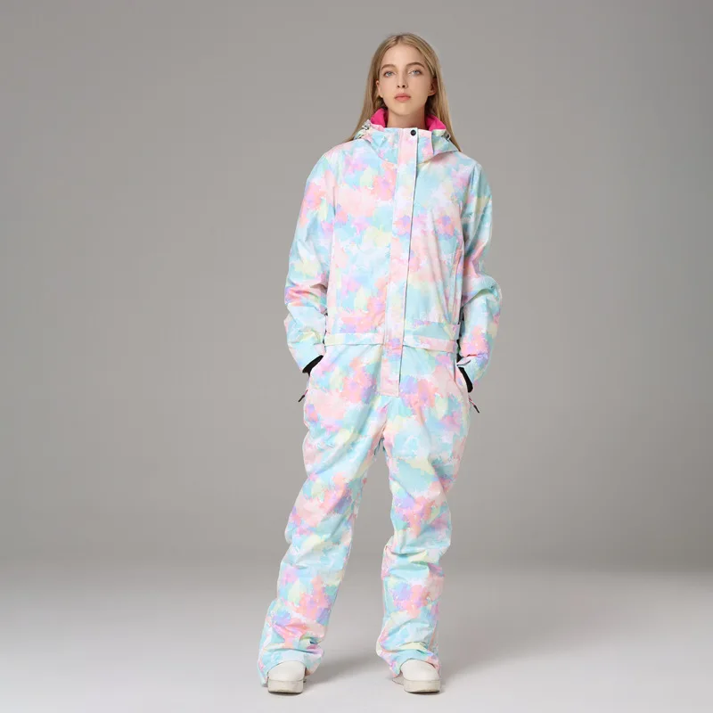 SEARIPE 2025 Tuta da sci monopezzo da donna Tuta da snowboard impermeabile antivento con fodera termica per sci alpino e freestyle