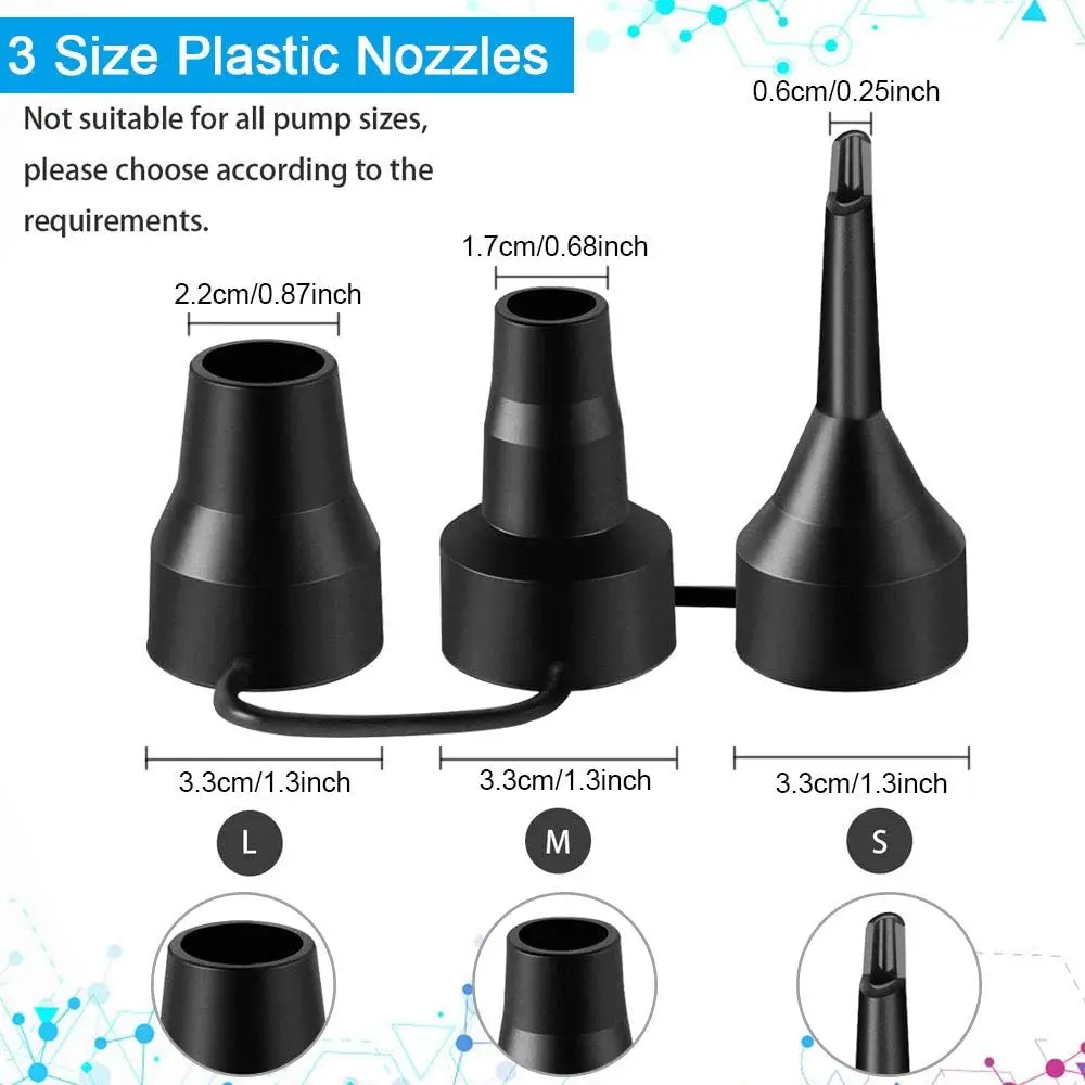 Air Pump Replacement Nozzles 3 Sizes Plastic Nozzle Head Air Inflator Adapter For Inflatable Pumps Air Compressor Accessories