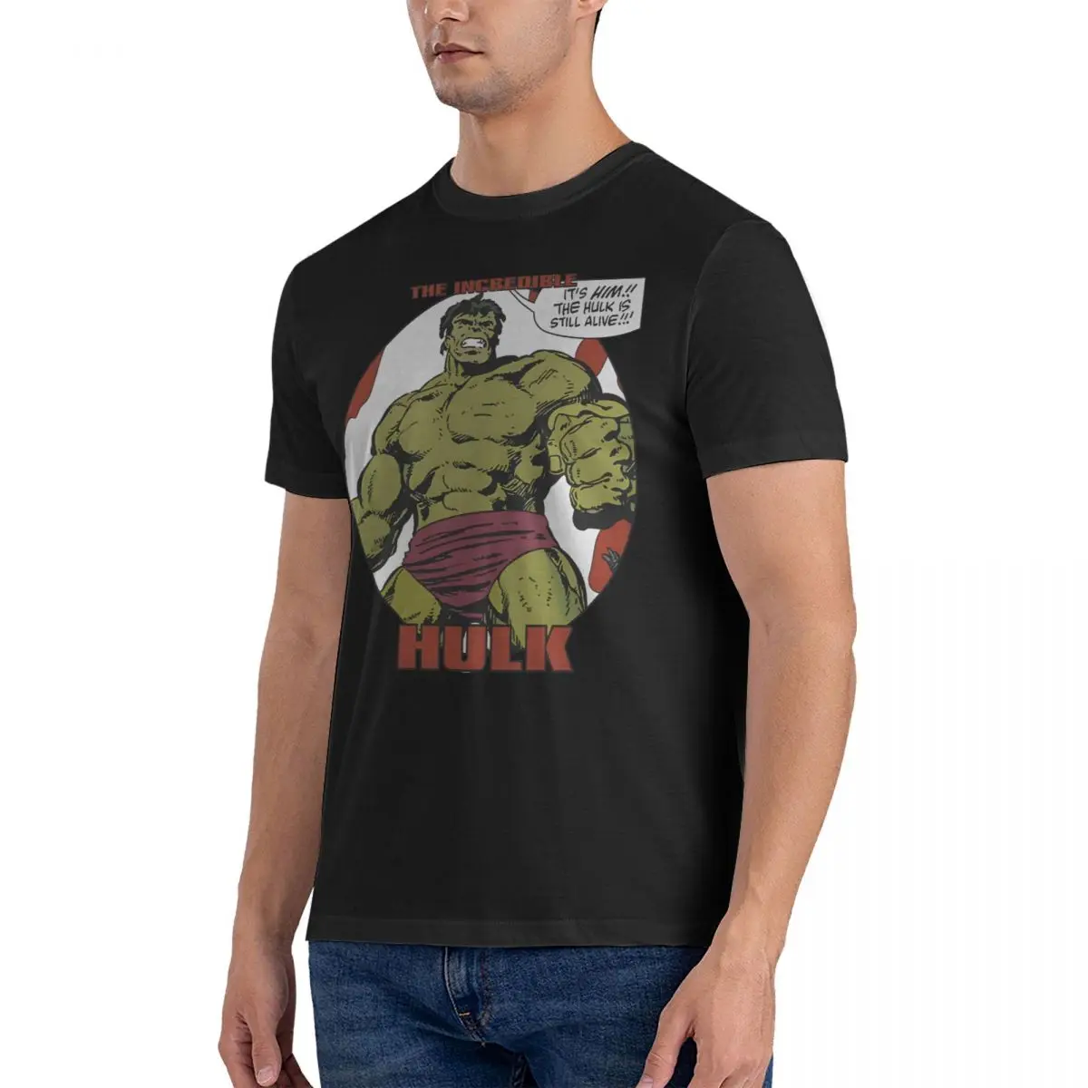 The Incredible Hulk Vintage Comic T-Shirts Marvel The Avengers Leisure Pure Cotton Tee Shirt O Neck Short Sleeve T Shirts