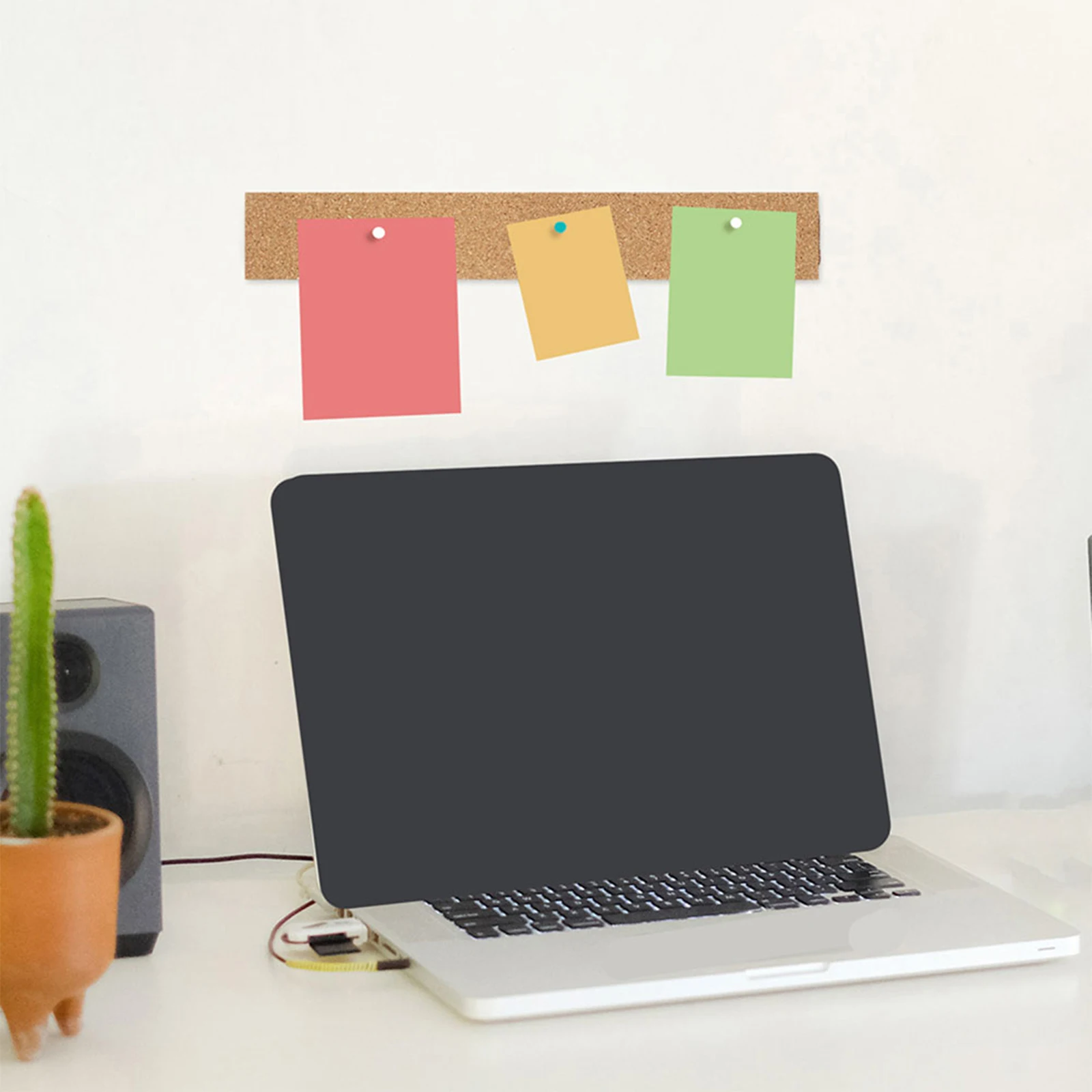 

3Pcs Cork Bulletin Board Strips Brown Natural Wood Texture Frameless Memo Strip for Office Home Decorative Announcement Pin