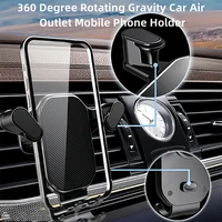 Car Phone Holder Air Vent Clip Mount Cellphone Stand Gravity Automatic Locking Smartphone GPS Support For 4.7-6.7 Inch Devices 3
