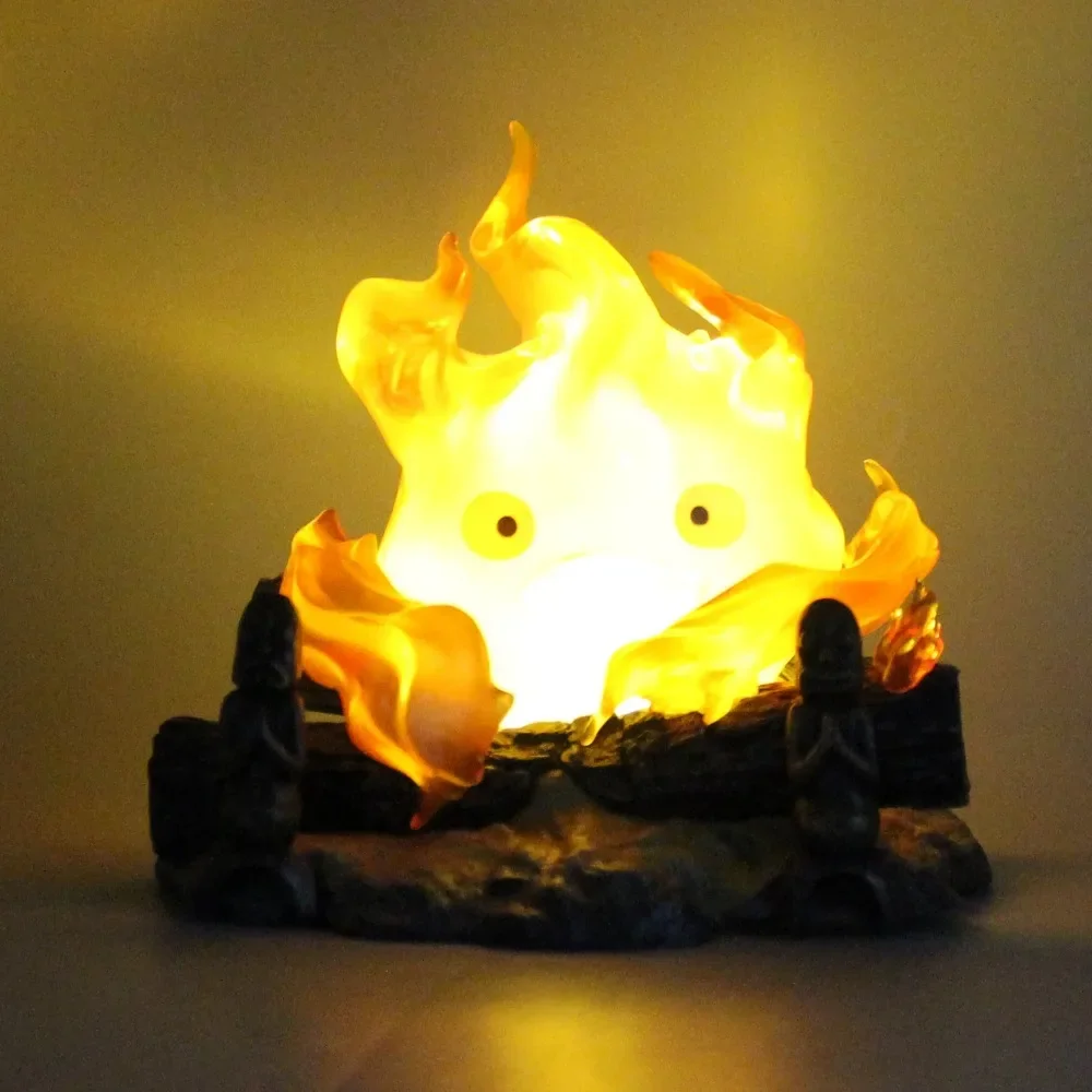 Cartoon Calcifer Objects Lamp Cartoon Anime 12cm Candle Desktop Action Figures Model Statue Pvc Model Collection Ornament Toys