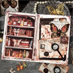 Journamm 15pcs/pack Vintage PET Stickers Butterfly Collage Decor Junk Journal DIY Srapbooking Collage Stationery Stickers