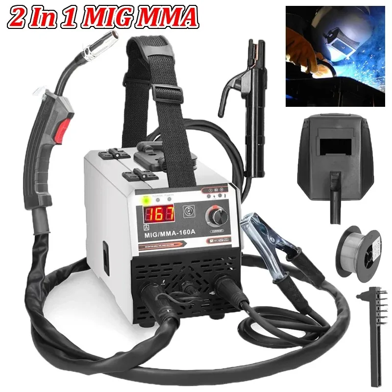 Machine à souder MIG MMA 2 en 1, soudeur inversé IGBT DC, alimentation automatique des fils, soudage par Contact, soudeur à Arc sans blindage par gaz