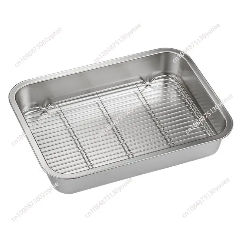 

304 Stainless Steel Barbecue Net Wire Mesh Rectangular Grilling Net Small Grid Oil Drainage Net Rack